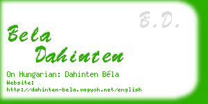 bela dahinten business card